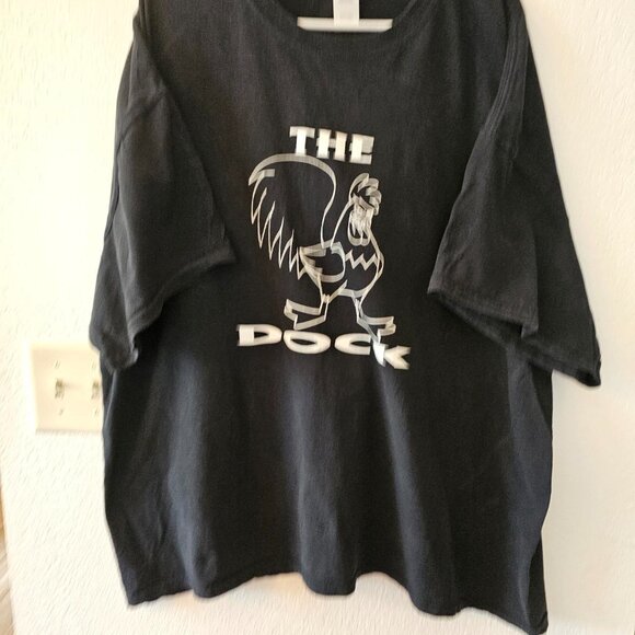 Funny Rooster Black T Shirt Men's Size 3XL The Dock Farm Shirt Chicken Lovers - Picture 6 of 7